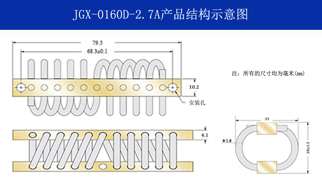 JGX-0160D-2.7A多應用鋼絲繩隔振器結構