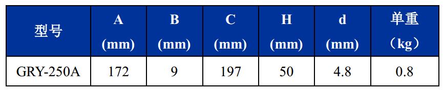 GRY-250A輕型艦載鋼絲繩隔振器尺寸